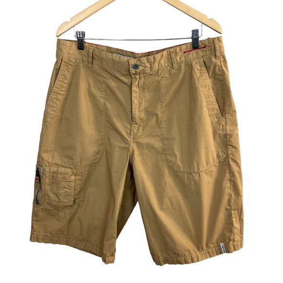 Guess Jeans Shorts 36 Mens Khaki‎ Utility Pockets 100% Cotton - Picture 1 of 13